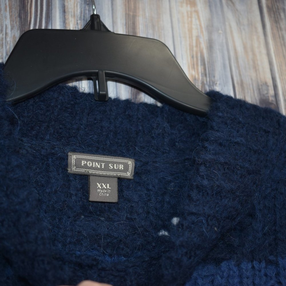 Point Sur Pointelle Knit Sweater Wool Alpaca XXL - Picture 4 of 8